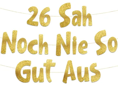 Geburtstagsdeko 26 Jahre Gold Girlande