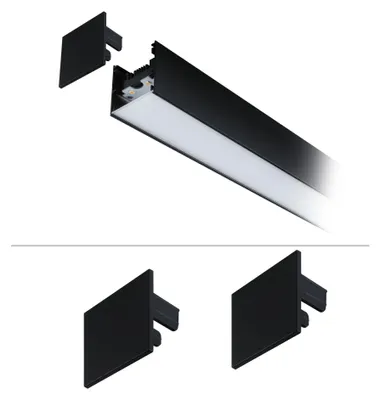 Immagine prodotto di Accessori Linion: set di 2 tappi terminali in plastica nera opaca