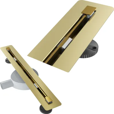 Produktbild von Granitan - Duschrinne - Duschablauf - 50 cm - Gold - Edelstahl - LUNO GOLD