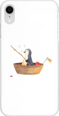 Produktbild von Mr. & Mrs. Panda Iphone XR Handyhülle Pinguin Angelboot - Weiß - Geschenk, Premium Kunststoff, Handy Case, Trennung, Scheidung, Motivation, Optimistisch, Pinguine