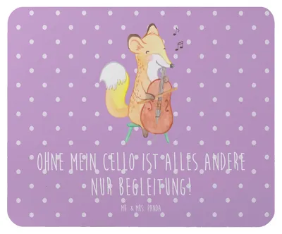 Produktbild von Mr. & Mrs. Panda Mouse Pad Cello Magie - Lavendeltraum - Geschenk, Cellist, Orchester, Instrument, Streichinstrument, Musiker, Lernen, Solo, Mousepad, Musik, laptop