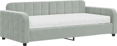 Produktbild von vidaXL Tagesbett mit Matratze Hellgrau 90x190 cm Samt
