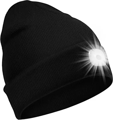 Produktbild von LED-Mütze – Wintermütze mit wiederaufladbarem Licht – Ideal für den Wintersport