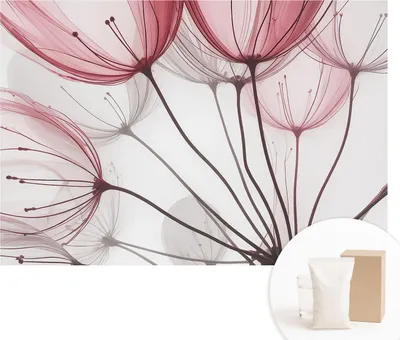 Produktbild von Fototapete - Wandbilder für Wohnzimmer - 152x104 cm - Dekorative Wandfolie - Modernes Design für Wanddekoration - Tapeten für Innenräume - Blumensilhouetten