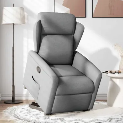 Produktbild von vidaXL Relaxsessel mit Aufstehhilfe Hellgrau Stoff