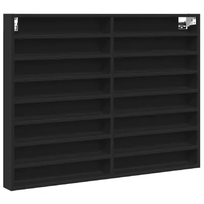 Produktbild von vidaXL Vitrinenschrank Schwarz 100x8,5x75 cm Holzwerkstoff