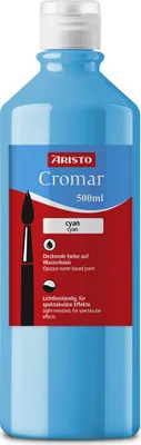 Produktbild von Aristo Cromar Flüssigmalfarbe cyan 500 ml, hohe Leucht- und Deckkraft