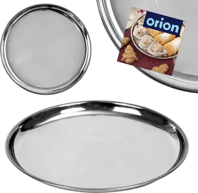 Image de Plateau en acier Plateau de cuisine Assiette Plat de service rond 18 cm