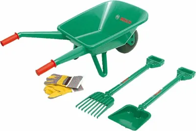 Imagen del producto de Juego de jardín Bosch para niños, modelo 2752, de Theo Klein, compuesto por 4 piezas e incluye un carro de mano; número de artículo: 64782