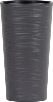 Image de SIENA GARDEN Jardinière LOCON GROOVE, anthracite aspect rainuré, Ø 25 x 46,5 cm
