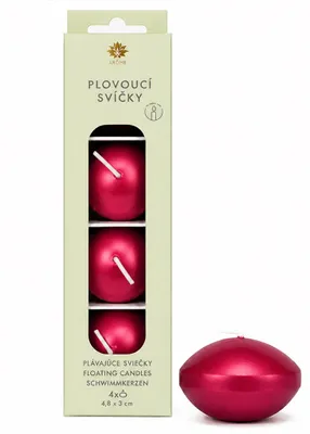 Obrázek produktu pro ARÔME Plovoucí svíčky, metalická červená