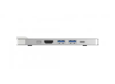 Produktbild von LMP 17278, USB 3.2 Gen 1 (3.1 Gen 1) Type-C, Silber, MicroSD (TransFlash), SD, HDMI, RJ-45, USB 3.2 Gen 1 (3.1 Gen 1) Type-A, mini DisplayPort, Aluminium, USB
