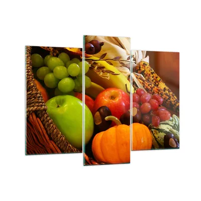 Produktbild von Bilder auf glas - Weidenkorb Obst Gemüse - 130x100cm - Glasbilder - Wandbilder - Kunstdruck - zum Aufhängen bereit - Wanddekoration aus Glas - Glas Bilder - Wandbild auf Glas - GCB130x100-0406