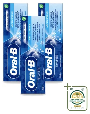 Produktbild von 3 x Oral-B 3D White Arctic Fresh Tandpasta - 75 ml - Vorratspackung - 3 Stücke