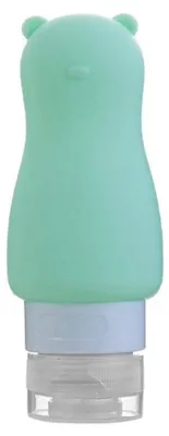 Zdjęcie produktu dla Zestaw podróżnych butelek silikonowych wielokrotnego użytku - 60 ml, zielone, 2 sztuki