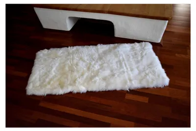 Produktbild von Designer Öko Schaffell Lammfell Teppich, Hochflor, Langflor, Retro, Flokati (70x140, Weiß)