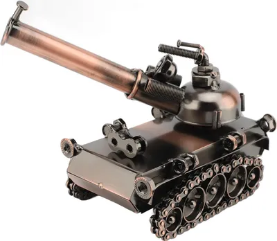 Zdjęcie produktu dla Ręcznie robiony model czołgu Iron Art Retro Dekoracyjna Rzeźba Ozdoba Na Biurko