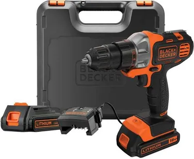 Zdjęcie produktu dla Black & Decker MT218KB, Wiertarka pistoletowa, Czarny, Pomarańczowy, 800 RPM, Bateria, Litowo-jonowa (Li-Ion), 18 V