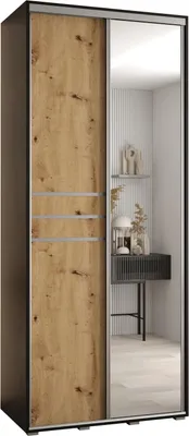Produktbild von MEBLE KRYSPOL Davos 11 Schrank, zwei Türen - 235,2x110x60 cm - Schwarz Artisan Silber