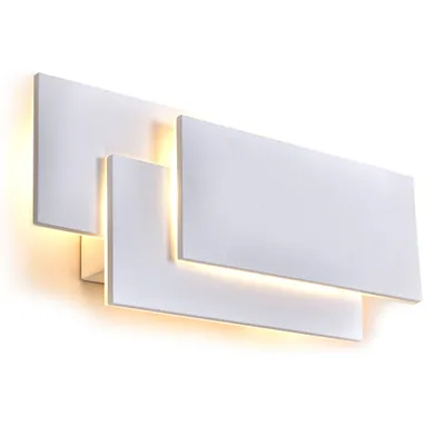 Image de Applique murale LED d'intérieur design blanc Rectangles 12W 1560 lumens blanc chaud 3000K IP20