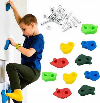 Produktbild von 4iQ Klettergriffe Steinset 10 Stück Mit Schrauben