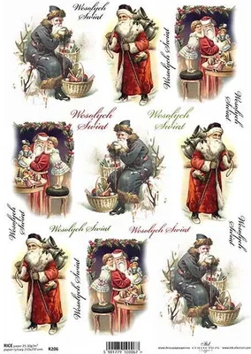 Produktbild von ITD Reispapier Decoupage Bastelpapier, Weihnachtsmann und Väterchen Frost R0206