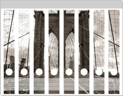Produktbild von Wallario Ordnerrücken Sticker, selbstklebend für schmale Ordner, 8 Stück, Motiv Brooklyn Bridge in New York