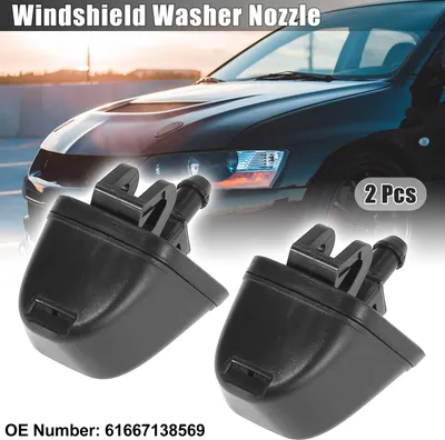Image de 2pcs Buse de Lave-Glace 61667138569 Jet de Pulvérisateur d'Essuie-Glace Gicleur de Pare-Brise pour BMW E90 E91 E92N E93N