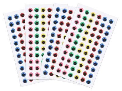 Produktbild von Selbstklebende Wackelaugen Set - 4 Bögen mit 66 Stück Googly Augen - 6mm