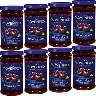 Produktbild von Mövenpick Gourmet-Frühstück Schwarzkirsche Fruchtaufstrich VPE (8x250g Glas)