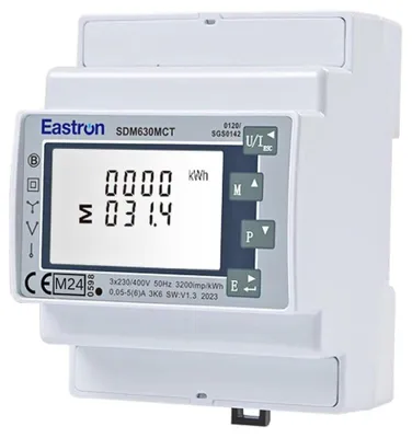 Produktbild von Eastron SDM630MCT-MBUS MID, 1/5A Mbus-Eingang, dreiphasig, Impulsausgänge