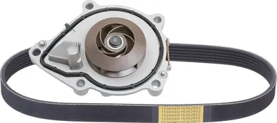 Produktbild von RIDEX 4172P0067 Wasserpumpe + Keilrippenriemensatz für MINI Schrägheck (R56) passend für PEUGEOT 2008 Kombi (CU) 207 (WA, WC) 207 CC (WD) für CITROËN