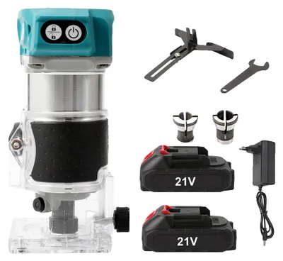 Obrázek produktu pro Frézka na dřevo, bezkartáčový motor, nastavitelná rychlost, 2*baterie