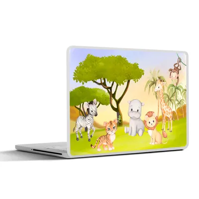 Produktbild von MuchoWow® Laptop Aufkleber Sticker Cover Dschungel - Tiere - Kind 36.5x27.5 cm - Laptop-Sticker