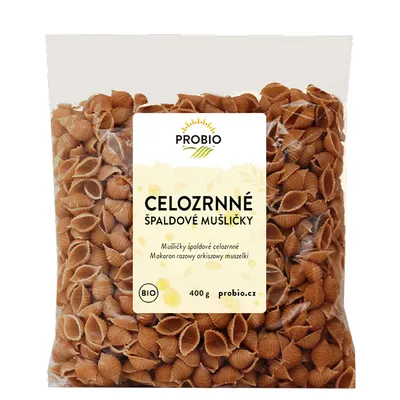 Obrázek produktu pro Mušličky špaldové celozrnné BIO 400 g PROBIO