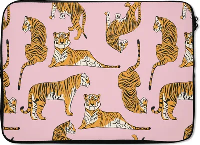 Produktbild von MuchoWow® Laptop Hülle 14 ZollMuster - Tiger - Tiere Laptoptasche - Laptoptasche - Stoßsicher - Schutzhaube