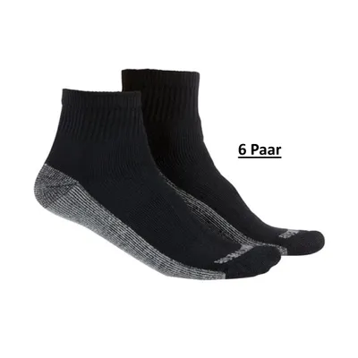 Produktbild von Livergy 6 Paar Arbeitssocken, Kurzsocken, Größe 39-42, schwarz-grau
