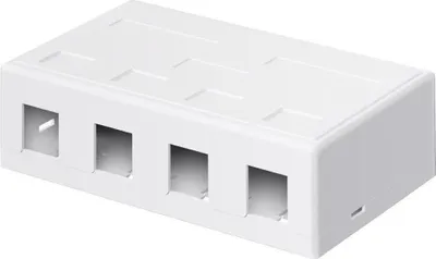 Image de Boîtier vide Keystone 4 ports, à encliqueter, blanc