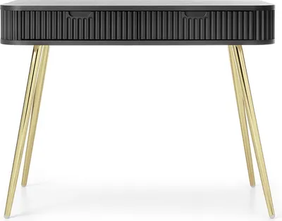 Produktbild von Schminktisch LOTAS – Schwarz / Gold