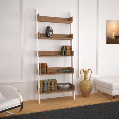Image de Skye Decor, Only - Dark Oak, bibliothèque, chêne foncé, panneaux de particules 100 % mélaminés, 80 x 32 x 195 cm