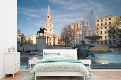 Produktbild von Fotobehang Sierliche Wasserfontäne in London - 525 cm breit x 350 cm hoch