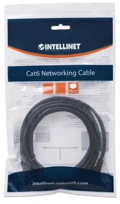 Image de INTELLINET Patchkabel RJ45 U/UTP Cat6 5.00m Hebelschutz schw