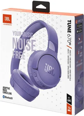 Zdjęcie produktu dla JBL Tune 670 NC, Przewodowy i Bezprzewodowy, Poczenia/muzyka, 20 - 20000 Hz, 173 g, Zestaw suchawkowy, Fioletowy