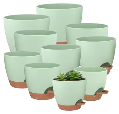 Productafbeelding van Solidchoice - Set van 2 Zelfbewaterende Bloempots voor Planten