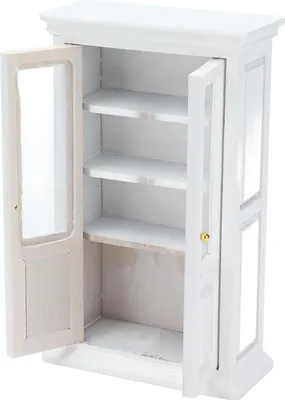 Immagine prodotto di 1:12 Libreria in miniatura per casa delle bambole Armadio Mini mobili decorativi in legno per soggiorno e studio Bianco