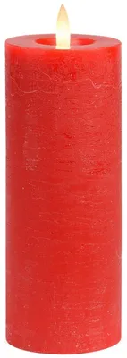 Immagine prodotto di Candela a LED sfarfallante in vera cera, 7x18 cm, rosso