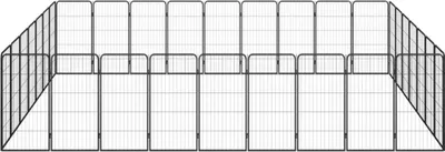 Produktbild von vidaXL 32-tlg. Hundelaufstall Schwarz 50x100cm Stahl Pulverbeschichtet