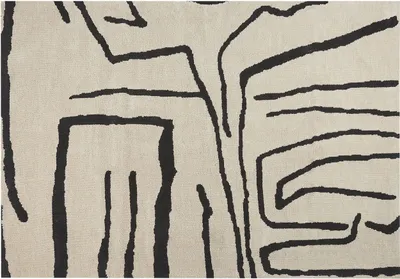 Produktbild von BELIANI Teppich Hellbeige und Schwarz Stoff Rechteckig 160x230 cm Abstraktes Muster Modern für Fußbodenheizung Kurzhaar Kurzflor Wohn- & Schlafzimmer