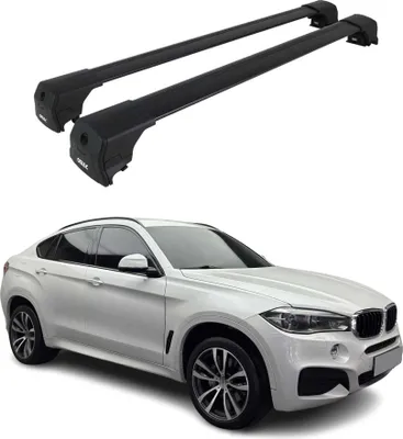 Image de Barres de toit transversales pour BMW X6 F16 2014-2019 Alu Noir ABE 2x