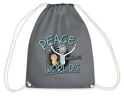 Produktbild von Spreadshirt Rick & Morty Peace Among Worlds Turnbeutel, One size, Grau
